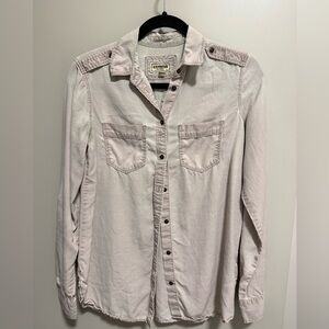 Express Denim Thin Blush Pink Casual Shirt
